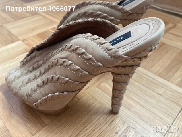 Дамски чехли на ток Zara, снимка 3 - Чехли - 53402545