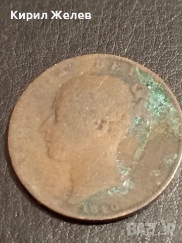 Рядка монета 1 фартинг 1840г. Великобритания Кралица Виктория уникат 47076