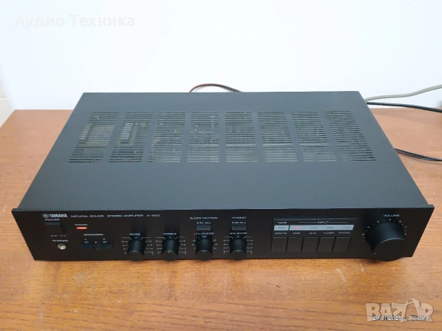 Компактен стерео усилвател Yamaha A-400. Перфектен с прекрасен звук! Изпращам видео. , снимка 9 - Ресийвъри, усилватели, смесителни пултове - 53291189