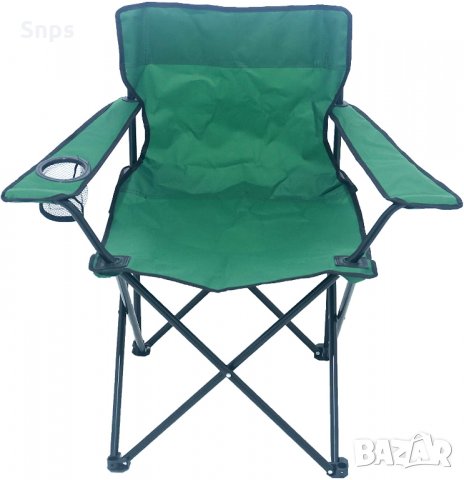 Стол за къмпинг, рибарски стол, тъмнозелен