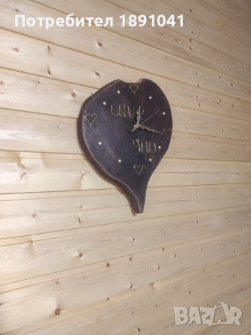Подарък за любим човек. Часовник от дърво, снимка 2 - Стенни часовници - 52648969