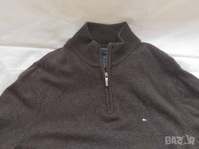 Tommy Hilfiger - 100% оригинален мъжки вълнен пуловер, снимка 3 - Пуловери - 52947438