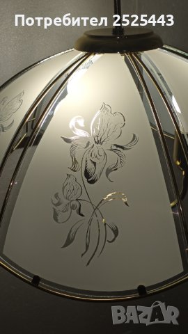 Абажур (полилей) - метален със 7 стъкла, снимка 5 - Лампи за таван - 44006625