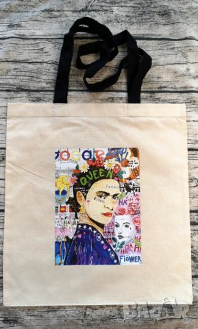 Еко Торба Frida Kahlo / Фрида Кало Арт Дизайн  КОД bag8, снимка 3 - Чанти - 37169572
