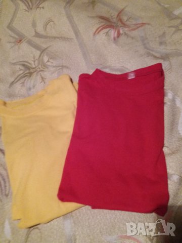 Тениски червена и жълта голям размер XL-2XL-3XL, снимка 1 - Тениски - 33324894
