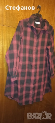 Красива ,карирана, дамска ,макси туника тип риза на Janina , снимка 8 - Туники - 52726899