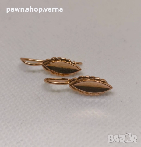 Златни обеци – съветско злато, проба 583, 14 карата, снимка 5 - Обеци - 51852016