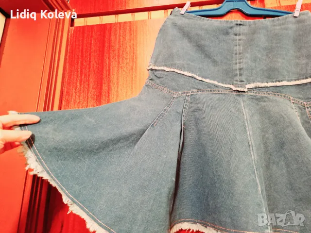 Тъмно синя дънкова пола, снимка 4 - Поли - 49859184