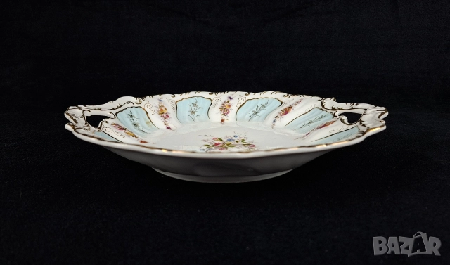 Старо порцеланово плато - Carl Tielsch, над 100-годишно, снимка 2 - Други ценни предмети - 52564094