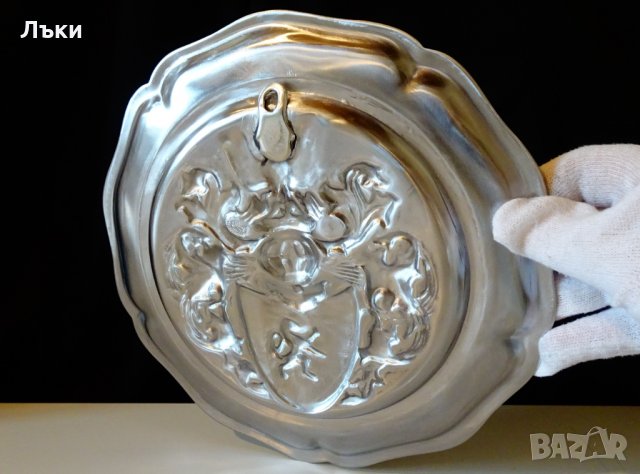 Старинно пано от калай,за семейство,калаена сватба., снимка 3 - Антикварни и старинни предмети - 32306894