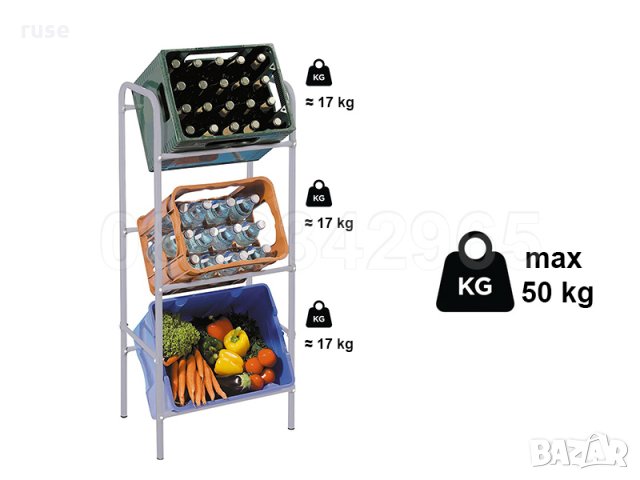 НОВИ! Стоманен стелаж за 3 каси, снимка 3 - Стелажи и щандове - 33153685
