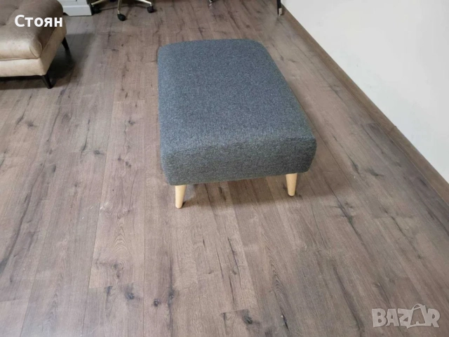 Сива табуретка от плат, снимка 3 - Дивани и мека мебел - 52010878