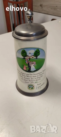 Немска керамична халба, снимка 2 - Антикварни и старинни предмети - 53364918