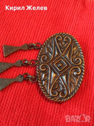 БРОНЗОВА СТАРИННА ЕТНО ОРНАМЕНТИРАНА БРОШКА НАКИТ БИЖУ 22741, снимка 3 - Антикварни и старинни предмети - 33153932