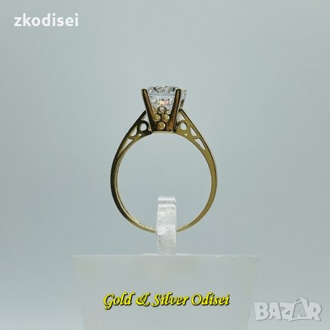 НОВ ЗЛАТЕН ПРЪСТЕН 2,83ГР. РАЗМЕР:53 14КР. ПРОБА:585 МОДЕЛ:828-5, снимка 2 - Пръстени - 32584425