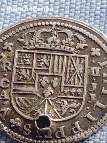 Сребърна монета 2 реала Филип пети Суенка Испания 8993, снимка 6 - Нумизматика и бонистика - 42970104