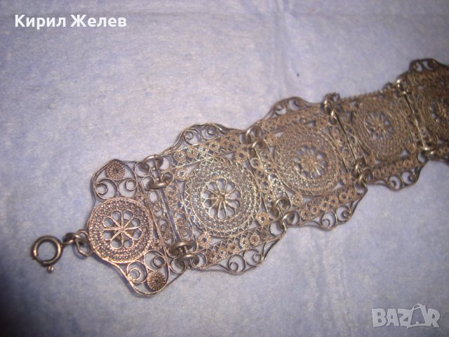 СТАРИННА СРЕБЪРНА ФИЛИГРАННА АРТ ДЕКО ГРИВНА АНГЛИЯ РЪЧНА МАЙСТОРСКА ИЗРАБОТКА РЕТРО - УНИКАТ 27278, снимка 15 - Антикварни и старинни предмети - 36827938