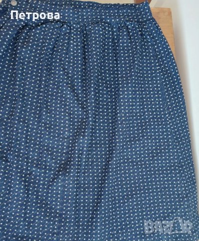 Басмяна пола синя на бели точки в лек набор, нова, снимка 1