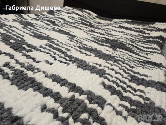Луксозно ръчно плетено одеало. , снимка 6 - Олекотени завивки и одеяла - 53057721
