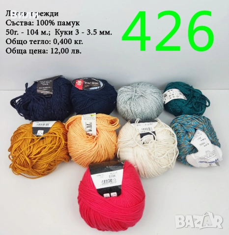 Евтини прежди в малки количества - нови и остатъци , снимка 8 - Други - 52042623