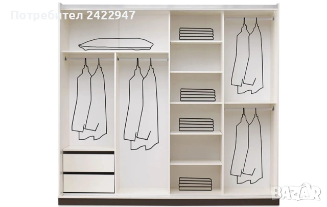 Нов гардероб, скрин и нощни шкафчета, снимка 2 - Гардероби - 53521825