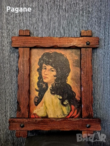 Ретро портрет на девойка – Мирко Лалович (M. Lalovic), Югославия – Винтидж