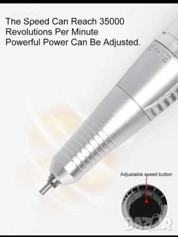 Професионална електрическа пила за нокти 35000 оборота с 6 представки бяла , снимка 7 - Продукти за маникюр - 43945293