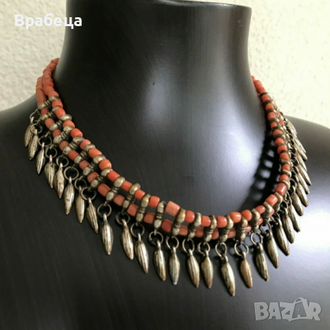 Възрожденски накит. Сребро/сачан. Корали , снимка 8 - Антикварни и старинни предмети - 36558740