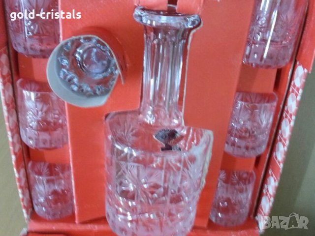  кристални чаши и гарафа , снимка 3 - Антикварни и старинни предмети - 25450053