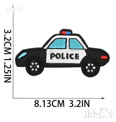 Полиция Полицейска кола police нашивка апликация за дреха дрехи самозалепваща се картинка лепенка, снимка 1 - Други - 43478613