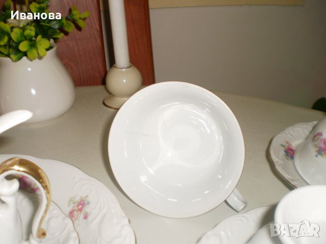 ИЗЯЩЕН СТАР ПОЛСКИ СЕРВИЗ ЗА ЧАЙ, снимка 6 - Антикварни и старинни предмети - 37507986