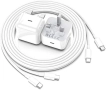 Нов Комплект 2 броя 20W зарядни + 2м кабели USB-C към USB-C, UK щепсел , снимка 1
