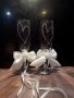 Ръчно гравирани и украсени чаши за сватбен ден, снимка 1 - Други - 37337543