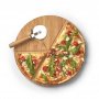 Дъска за пица с разделения за парчетата, плюс кръгъл нож за рязане