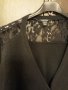 Черна жилетка плетиво + коприна , ефектен стайлинг, дантелени сегментина гърба зад врата и на рамене, снимка 4
