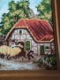СТАР ГОБЛЕН СЕЛСКА КЪЩА ГЕРМАНИЯ ПАСТОРАЛЕН СЕЛСКИ ПЕЙЗАЖ в ДЪРВЕНА РАМКА 30915, снимка 5