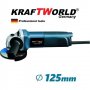 Ъглошлайф KraftWorld 125mm 1400W, с регулация на оборотите, снимка 4
