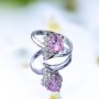 Красив пръстен с розов камък кристал лилав