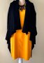 Черна асиметрична жилетка плетиво Benetton & жълта кокетна рокля Vanilia , снимка 16