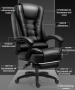 Масажен въртящ се офис стол с подложка за краката OFFICE MASSAGE CHAIR 008 , снимка 5