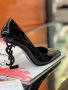 🤩⚡Yves Saint Laurent уникални черни и черен мат дамски обувки на ток⚡🤩, снимка 4