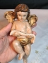 Стара дървена статуетка на ангелче херувим дърворезба 29/3, снимка 8