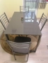 Кухненска маса стъклена и столове, снимка 3