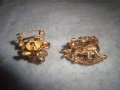 ДВЕ ФИГУРАЛНИ ПОЗЛАТЕНИ АРТ БРОШКИ с БЛЕСТЯЩИ ФАСЕТ - КРИСТАЛИ 29050, снимка 5