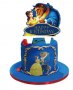 Красавицата и Звяра Happy birthday картонен топер украса за торта декор парти рожден ден, снимка 1 - Други - 37947855
