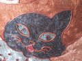 котаракът с чизми картина пано метал котка коте, снимка 3
