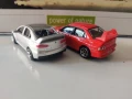 Метални колички Realtoy Mitsubishi Lancer VII и Mitsubishi Lancer Evo X в мащаб 1/64, снимка 3