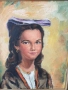 Nicol 65х55см/картина масло върху платно/женски портрет/момиче в народна носия/дървена рамка, снимка 2
