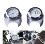 Моточасовник термометър часовник за мотор колело кормило алуминиев светещ универсален, снимка 3