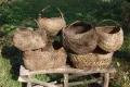 Стари плетени кошници и плетен кош, снимка 1